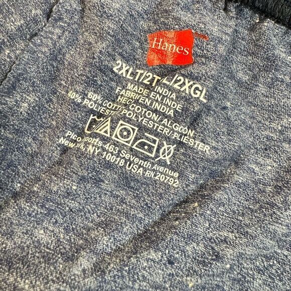 NWOT HANES Big & Tall Heather Blue Drawstring Waist Lounge Pajama Pants -  2XLT - Picture 4 of 6